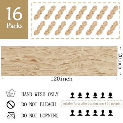 16 Pack Beige Cheesecloth Table Runner 20 x 120 Inch for Weddings & Parties