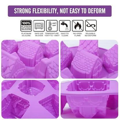 Gingerbread House Silicone Mold - 6 Cavity Non-Stick Christmas Baking Pan