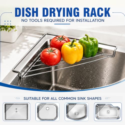 Stainless Steel Corner Sink Shelf with Wire Rack - Space Saving Kitchen Organizer