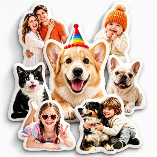 Personalized Pet Face Pillow - Custom Photo Memory Gift for Dog & Cat Lovers