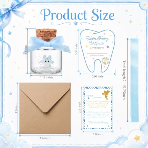 Blue Tooth Fairy Keepsake Box Set for Lost Teeth - 6 Pcs
