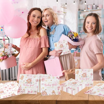 Christmas Gingerbread Baby Shower Napkins - Pink 48 Pack for Holiday Parties