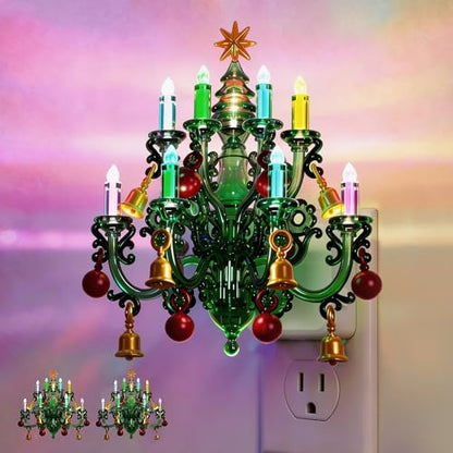 Christmas RGB Pendant Night Light Wall Plug-in with Dynamic Effects - 2 Pack
