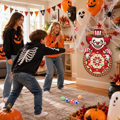 Halloween Dart Board Game with Sticky Balls for Party Decorations