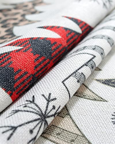 Christmas Table Runner 72 Inch Long with Leopard Christmas Tree Pattern - Festive Holiday Decor
