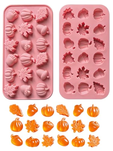 Pumpkin Maple Leaves Silicone Mold - Fall Theme Chocolate, Resin, Cake Decoration, 2 Pieces