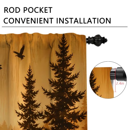 Deer Mountain Kitchen Curtains Set of 2 - 28x36 Inches, Light Filtering Tier Drapes, Variation of THIS listing