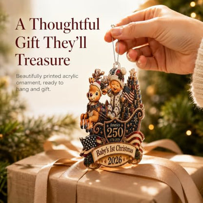 Baby's First Christmas 2026 Ornament - Patriotic 250th Anniversary Keepsake - First Holiday Gift for Baby Boy - Variation: First Christmas16.10.10