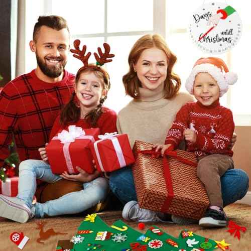 Advent Calendar 2025, Felt Christmas Tree for Kids Advent Calendar Countdown with 40 pcs DIY Xmas Tree Detachable Ornaments and String for Xmas Decorations Gift for Toddlers