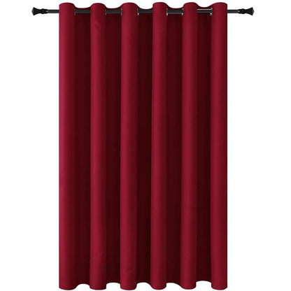 DWCN Burgundy 8.3ft W x 7ft H Privacy Room Divider Curtain Panel with Grommets - 100% Polyester, Blackout Thermal Partition for Patio Door, Living Room, Bedroom (Variation Burgundy+100"W x 84"L)