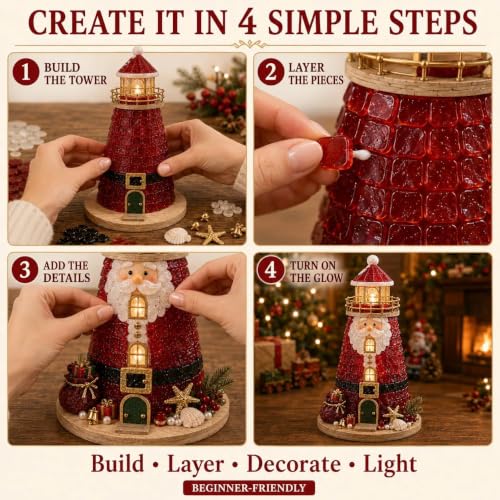 Snowman DIY Lighted Christmas Lighthouse Kit - Holiday Craft Set
