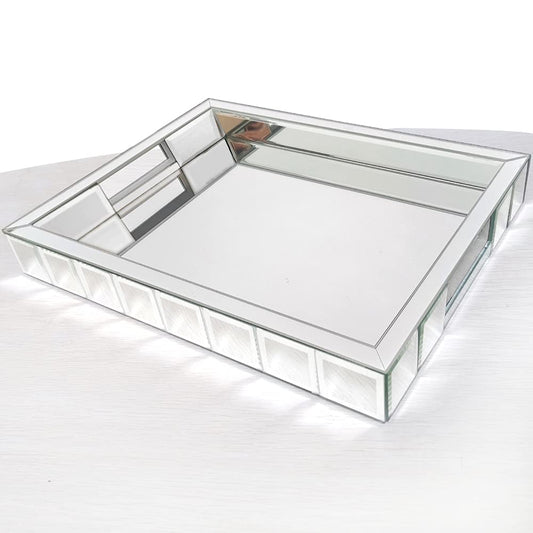 Wocred Perfume Tray,Super Gorgeous Vanity Tray with Handles,Jewelry Organizer Decorative Tray for Dresser,Coffee Table,Bedroom Ottoman(11”x15”x2”)