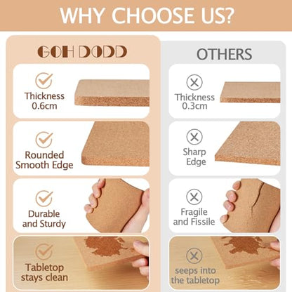 60 PCS Cork Coasters for Laser Engraving - Thick Absorbent Blank Coasters, 60 Pieces-Square