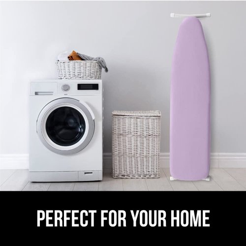 GORILLA GRIP The Original Ironing Board Cover and Pad, Silicone Coating, 400°F Scorch Resistant Thick Padding, Heavy Duty Iron Covers Standard Boards, Hook and Loop Fastener Strap, Light Purple 15x54