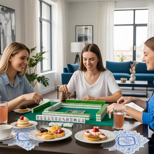 Gueevin 30 Pcs Mahjong Cocktail Napkins - Blue Party Supplies