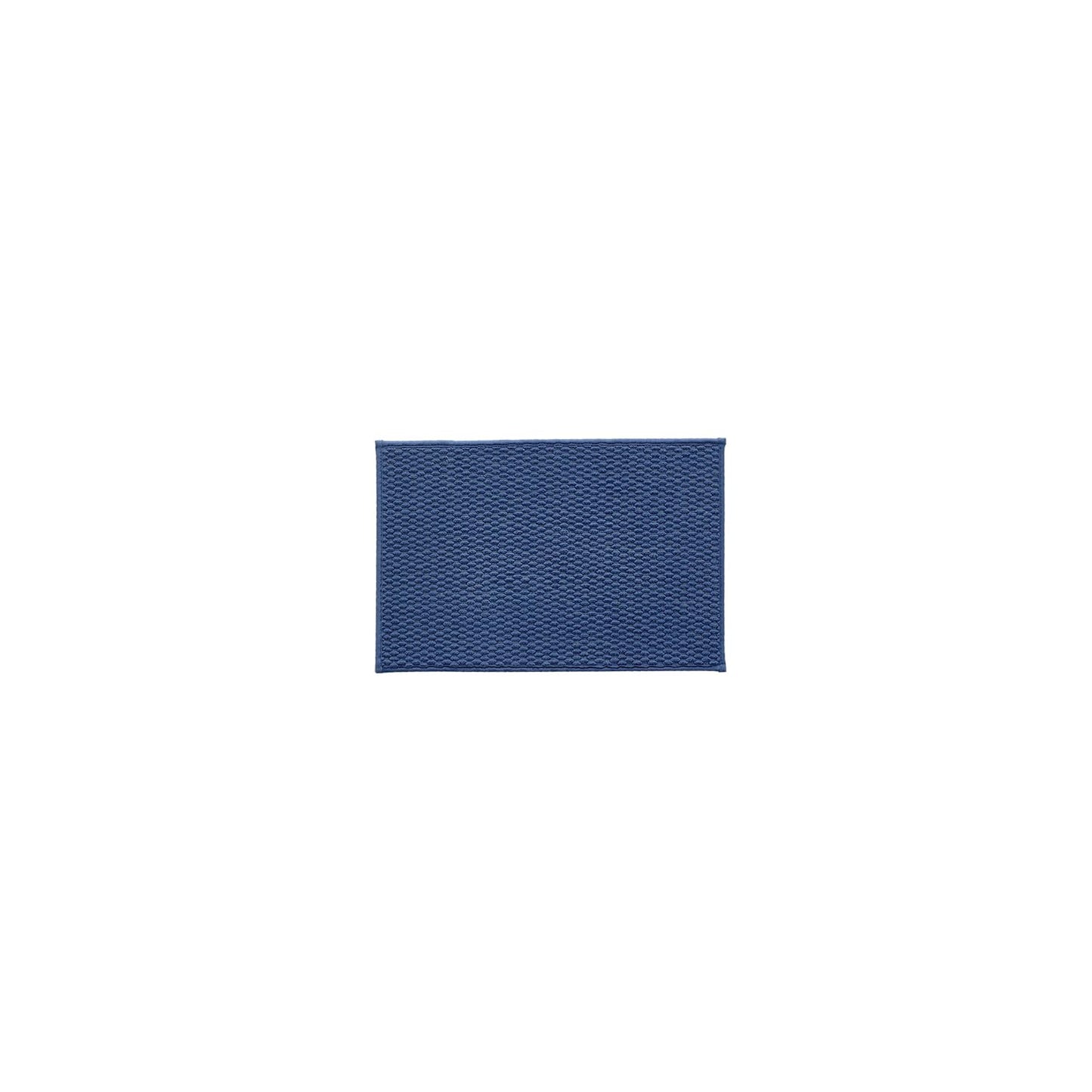 TYUU Bathroom Rugs Non Slip Washable, Super Absorbent Thin Bath Mat Small Quick Dry Low Pile Bathroom Rug, Navy Blue 16"x24"