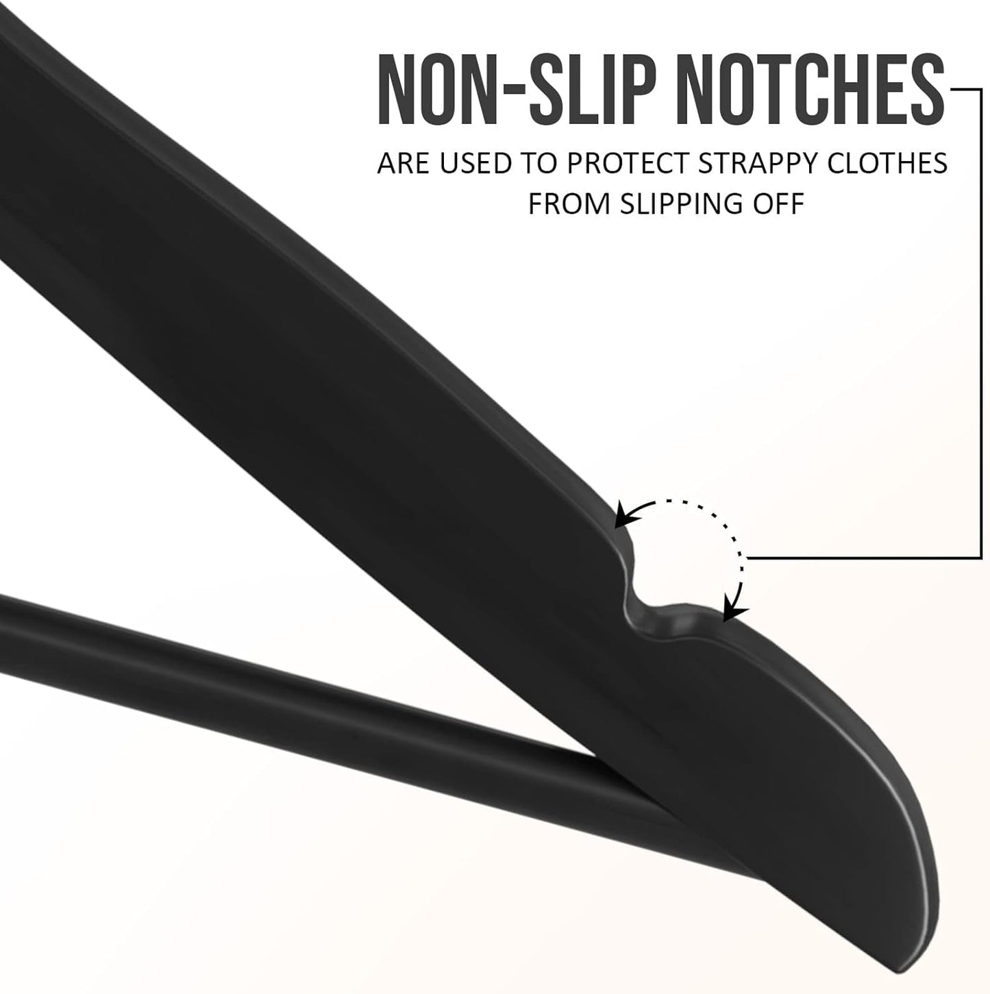 Utopia Home Wooden Hangers 20 Pack - Durable Slim Coat Hangers with 360-Degree Rotatable Hook - Black