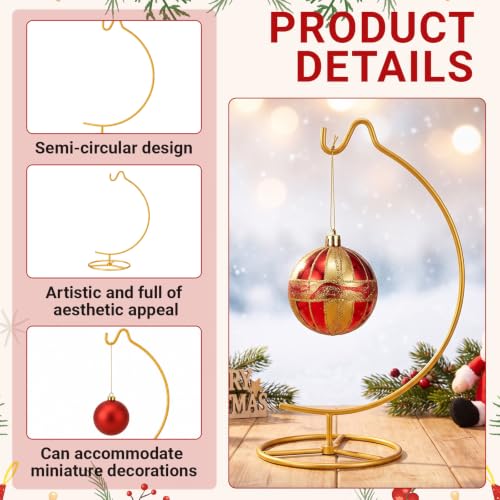 Gold Ornament Display Stand Metal Hanger for Christmas & Year-Round Decor