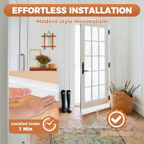 2 Pack Door Draft Stopper Under Door Seal Weather Stripping - White
