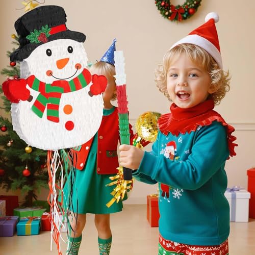 Snowman Piñata for Christmas Party Decorations & Games - 16.5 Inch