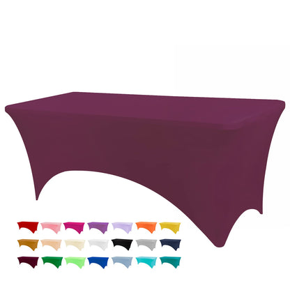 BDDC Table Covers for 4 Foot Tables, Spandex Table Covers 4ft, Burgundy Table Cloths Rectangle 4ft for Events, Wedding, Banquets & Parties