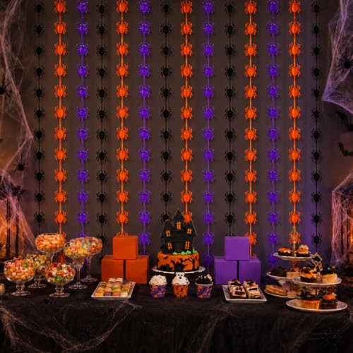 Halloween Spider Tinsel Foil Curtain - 2 Pack, 1m x 2m, Party Decor
