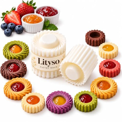 White Sunflower Patterned Round Mooncake Mold Double Ended Pastry Cutter