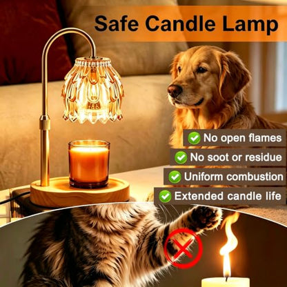 Dimmable Candle Warmer Lamp with Timer & 2 Bulbs - Home Decor