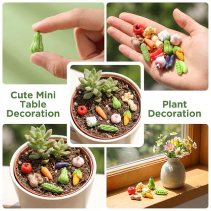 100PCS Fake Vegetable Resin Miniatures for Crafts and Decor