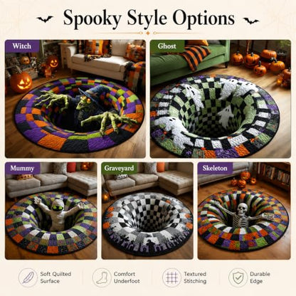 Halloween 3D Candy Corn Optical Illusion Rug - Indoor Round Mat, 80cm/31.5in Variation D