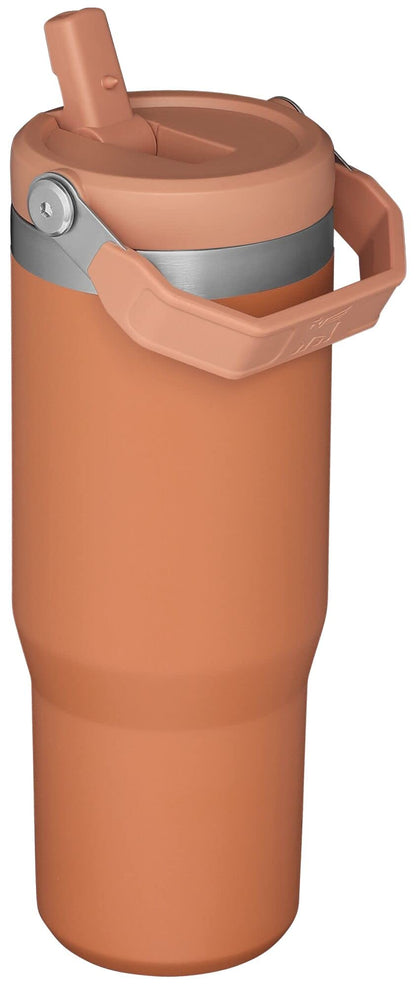 STANLEY IceFlow Stainless Steel Tumbler - Vacuum Insulated Water Bottle for Home, Office or Car Reusable Cup with Straw Leak Resistant Flip Cold for 12 Hours or Iced for 2 Days, Ochre, 30 OZ / 0.89 L