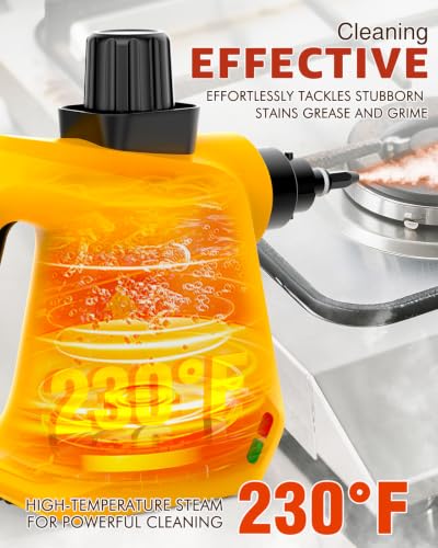 Yellow Handheld Steam Cleaner for Grout & Multi-Surface Deep Cleaning