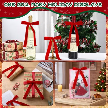 Red Velvet Christmas Tree Bows Set of 26 with Variation - Elegant Holiday Decor