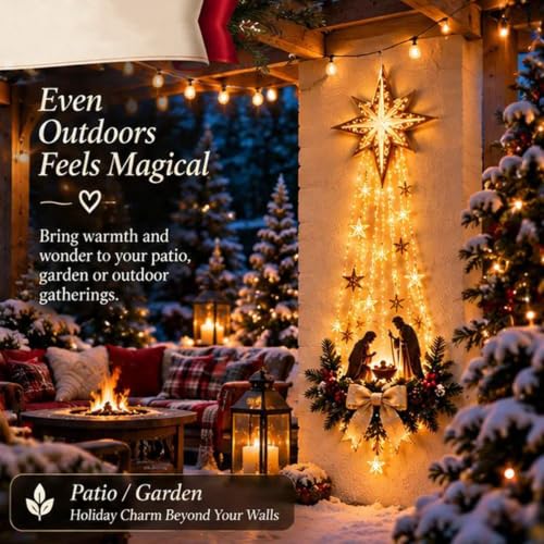 Lighted Nativity Wall Decor - Bethlehem Star of Faith, 1PCS