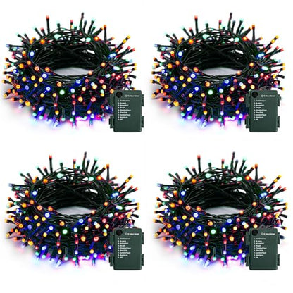 Multicolor Battery Operated Outdoor String Lights 50 LED 16FT Christmas Lights with 8 Modes