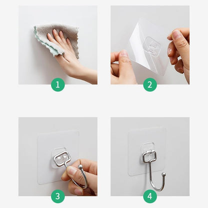 OVOV Heavy Duty Adhesive Hooks - Removable Wall Hooks for Towels, Coats, and Keys | Ideal for Bathrooms and Kitchens
