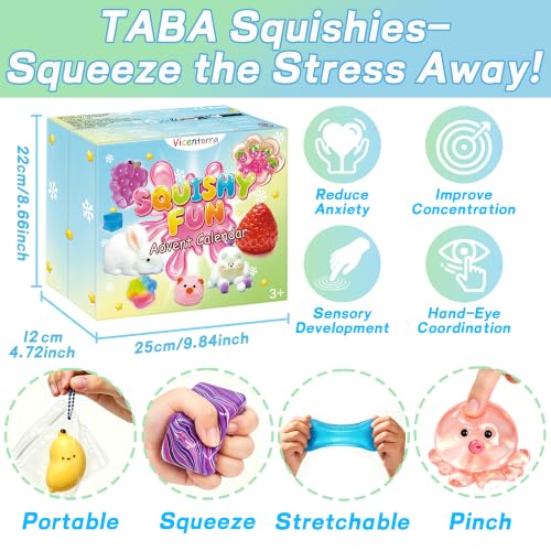 Kids Advent Calendar with 24 Squishy Toys - Christmas Countdown Gift