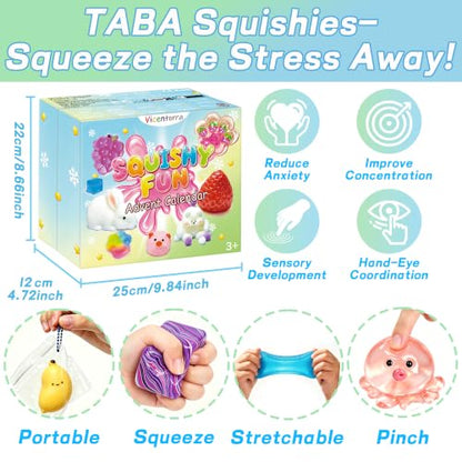 Kids Advent Calendar with 24 Squishy Toys - Christmas Countdown Gift