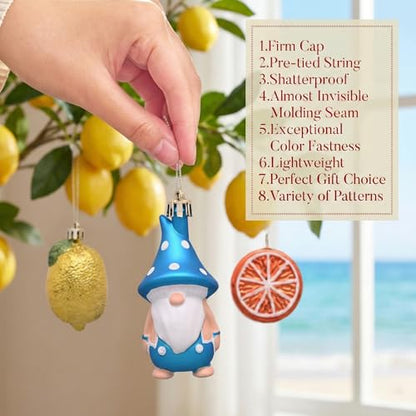 Valery Madelyn 50ct Summer Tree Ornaments Set for Christmas in July Decorations - Tropical Fruit & Animal Designs