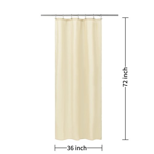 ALYVIA SPRING Stall Fabric Shower Curtain Liner Waterproof - Soft & Lightweight Small Shower Curtain with Magnets for Narrow Stall Size, Machine Washable - 36x72, Cream