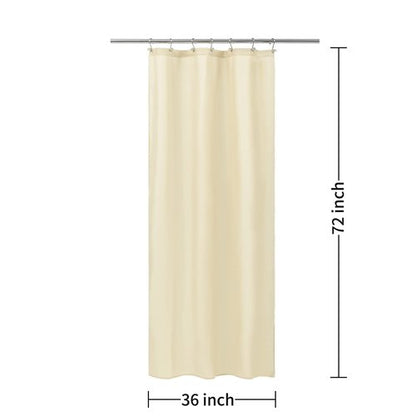 ALYVIA SPRING Stall Fabric Shower Curtain Liner Waterproof - Soft & Lightweight Small Shower Curtain with Magnets for Narrow Stall Size, Machine Washable - 36x72, Cream