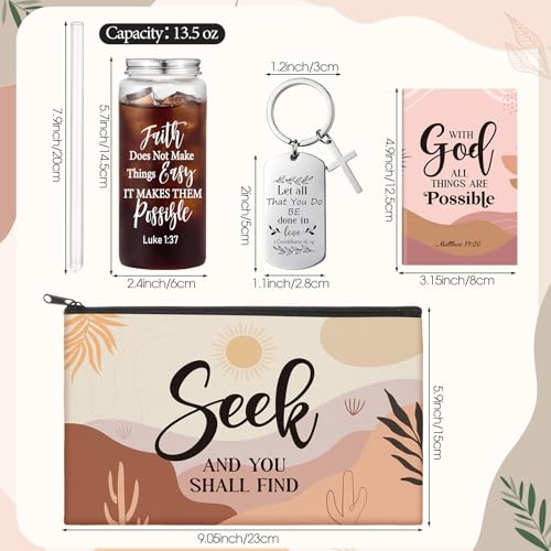 Christian Gift Set with Bible Verse Tumblers Socks Notepads Keychains - Bulk Religious Gifts