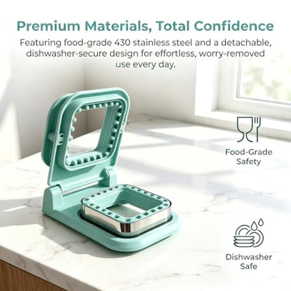 Square Crustless Sandwich Cutter and Sealer - Light Blue, Effortless 2-in-1 Bread Mold