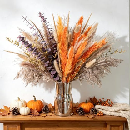 Fall Pampas Grass and Eucalyptus Bouquet - Boho Home Decor
