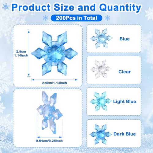 Snowflake Vase Fillers Set - Blue & White Acrylic Winter Decor - A#
