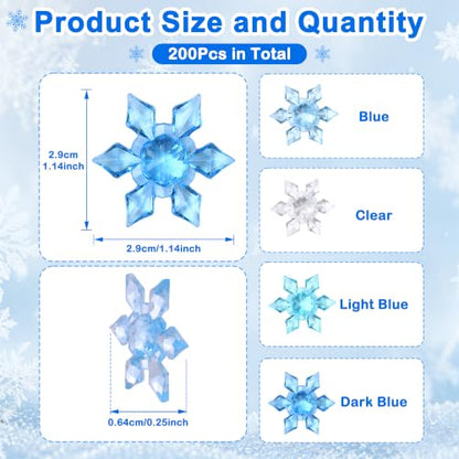 Snowflake Vase Fillers Set - Blue & White Acrylic Winter Decor - A#
