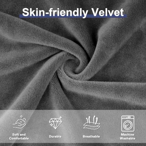Velvet RV Couch Covers for Sofa Bed - Dark Grey, 2 Pieces, Elastic Fit