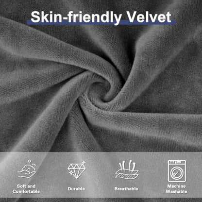 Velvet RV Couch Covers for Sofa Bed - Dark Grey, 2 Pieces, Elastic Fit