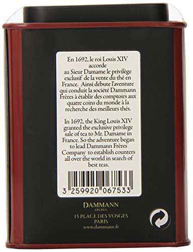 Dammann Freres Loose Leaf, India Darjeeling Premium Gourmet Black French Tea, Peach, Almond Flavors, 3.52 Ounce Tin