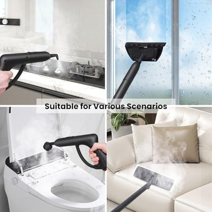 White 1.5L Multi-Surface Steam Cleaner with 8 Accessories - Fast Heating, Heavy Duty